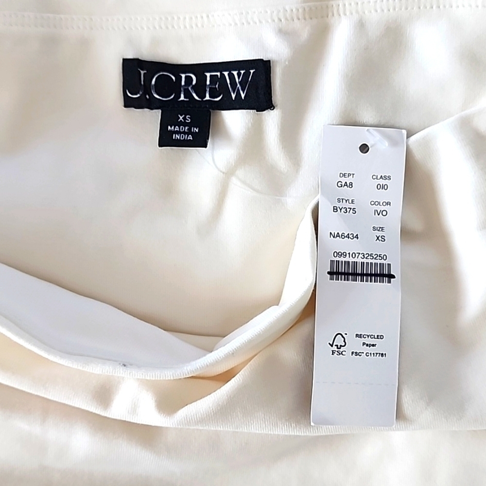 NWT J. CREW off the shoulder stretch tank off white Size XS - Picture 5 of 6
